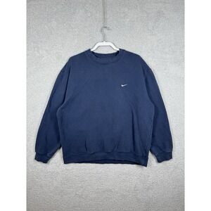 Vintage Y2K Nike Embroidered Small‎ Swoosh Crewneck Sweatshirt Size 2XL Blue